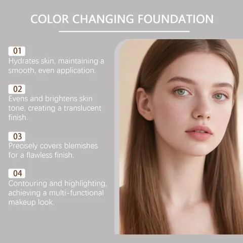 Zephoco Color Changing Foundation SPF 20 PA Hydrating Full Coverage Concealer Moisturizing Brightening Liquid Face Makeup