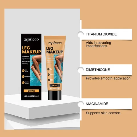 Zephoco Waterproof Tattoo Concealer Foundation Full Coverage Skin Cream For Scars Body Leg Makeup Long Lasting Matte Finish