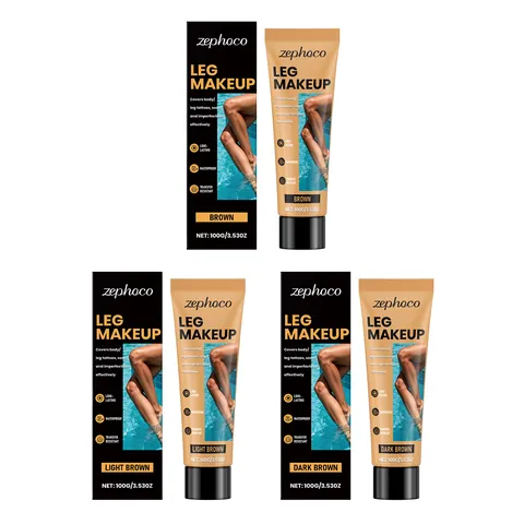 Zephoco Waterproof Tattoo Concealer Foundation Full Coverage Skin Cream For Scars Body Leg Makeup Long Lasting Matte Finish