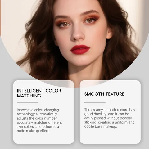 Base de Maquillaje Luvie Glow Blur Cushion con Borla de Champiñón Corrector Iluminador de Larga Duración Hidratante Facial