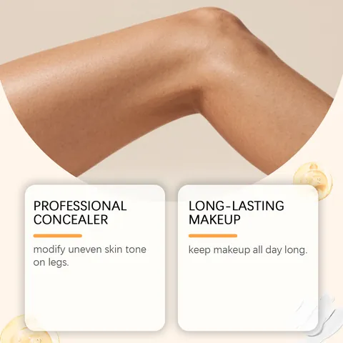 Crema Fondotinta Correttore Professionale per Gambe Impermeabile a Lunga Durata Trucco Corpo Con Pennello per Donna
