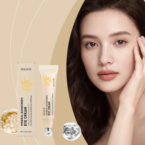 EELHOE Mineral Sunscreen Eye Cream SPF 35 PA+++ Concealer Brightener For Dark Circles Puffiness Hydrating Eye Skin Care