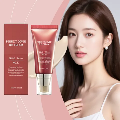 BB Cream Corrector Suave Iluminador SPF42 PA+++ Base de Maquillaje Hidratante Mate Cobertura Tono NO.27