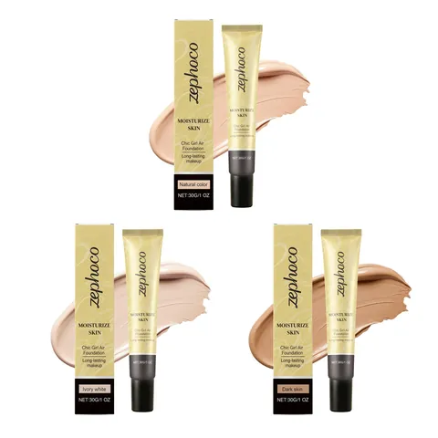 Zephoco Υγρό Make-up Κάλυψης Chic Girl Air Foundation Ενυδατικό Μακιγιάζ Μεγάλης Διάρκειας Βάση Προσώπου για Γυναίκες