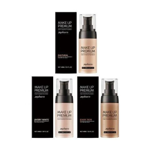 Zephoco Matte Liquid Foundation Brightening Primer Moisturizing Concealer Lightweight Flawless Breathable Base Makeup For Women