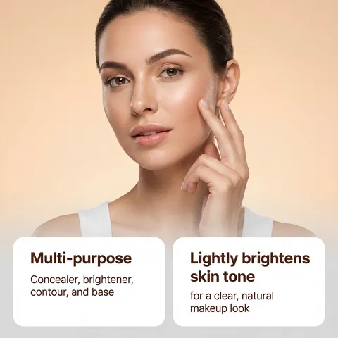 Zephoco All-in-One Face Makeup Stick Contorno Corrector Base Ligera Larga Duración Natural Crema Para Mujer Tono de Piel Claro