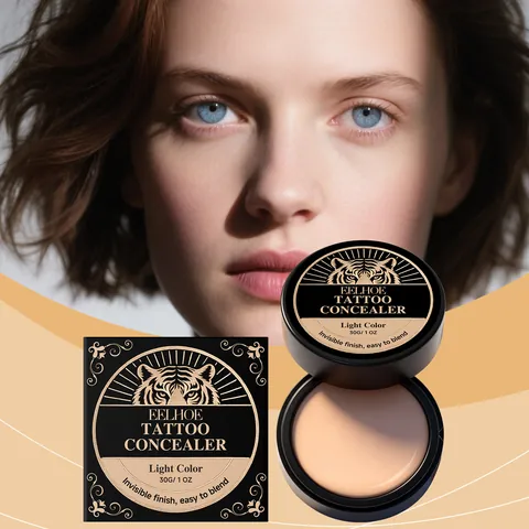 EELHOE Professional Tattoo Concealer Cream Waterproof Long Lasting Full Coverage Foundation For Dark Circles Scars Light Color Soft Matte Face Makeup