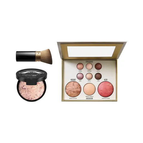 Professional Makeup Palette Set Including Multi-Color Eyeshadow Bronzer Highlighter Blush Baked Foundation And Makeup Brush For Women Natural Look