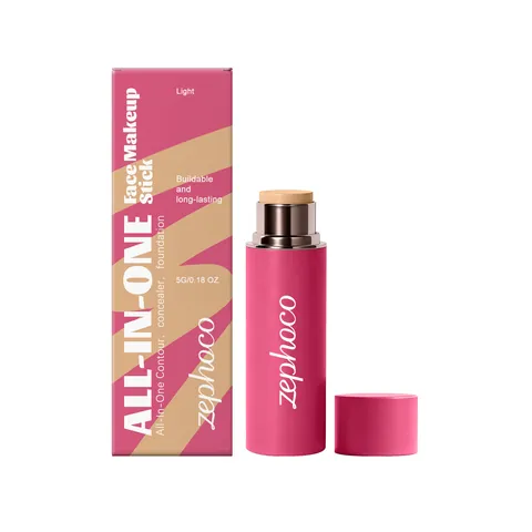 Zephoco All-in-One Face Makeup Stick Contorno Corrector Base Ligera Larga Duración Natural Crema Para Mujer Tono de Piel Claro