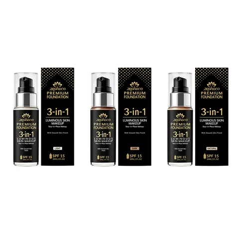 Zephoco Multi Effect Langanhaltende Foundation Für Natürliche Strahlende Hautabdeckung Leuchtendes Glattes Finish Professionelle Gesichts Make-up Basis