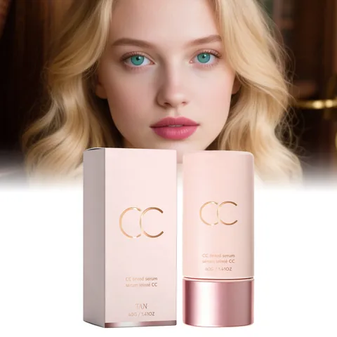 CC Sérum con Color Tan Color Trigo Ligero Transpirable Hidratante Corrector Base de Maquillaje en Crema para Mujer