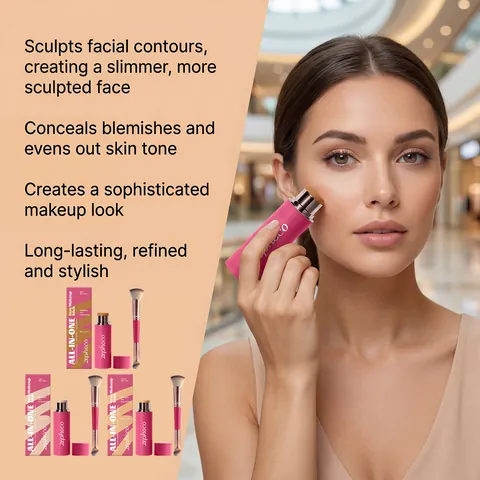 Multi-functional Makeup Stick for Face All-In-One Contour Concealer Foundation Stick With Brush Portable Long Lasting Natural Matte Finish Face Makeup