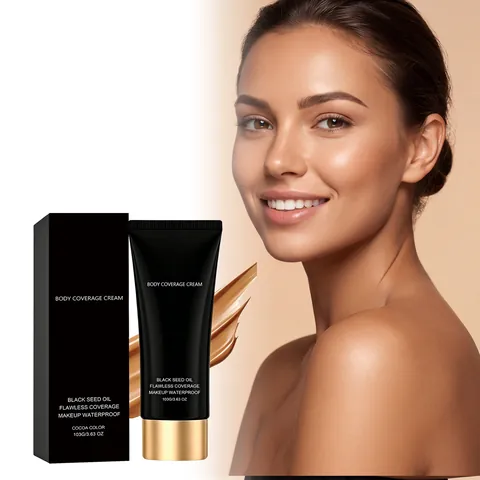 Crema Correctora Corporal Impermeable Color Cacao Base de Maquillaje de Cobertura Total con Aceite de Comino Negro