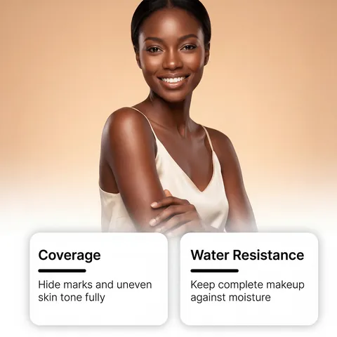 Crema de Cobertura Corporal Impermeable Con Aceite de Semilla Negra Base Correctora de Cobertura Total Para Piel Oscura Maquillaje Duradero