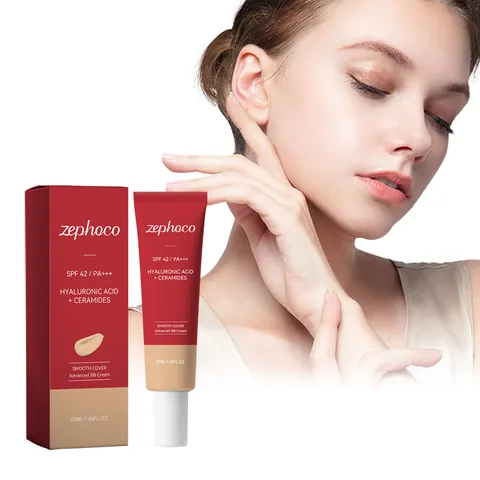 Zephoco Advanced BB Cream SPF 42 PA+++ Base Correctora Hidratante Con Ácido Hialurónico y Ceramidas Para Uso Diario