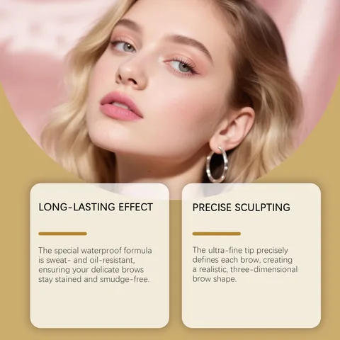 Zephoco Brown Two-In-One Double Ended Eyebrow Pencil Triangle Tip Spiral Brush Waterproof Long Lasting Eye Makeup Pen