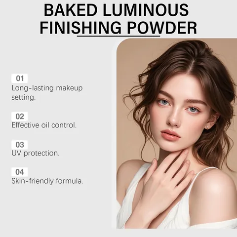 Baked Luminous Finishing Powder Oil Control Face Setting Powder Matte Finish Long Lasting Face Makeup for Women