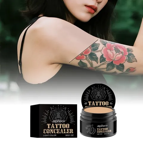 Zephoco Waterproof Body Concealer Light Color Long Lasting Tattoo Scar Concealing Cream High Coverage Moisturizing Body Makeup