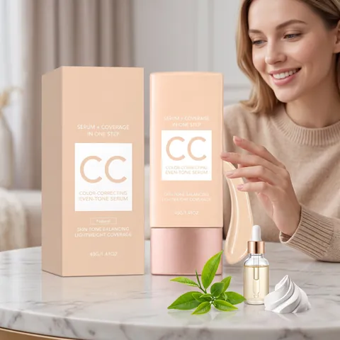 Crema con Color CC Serum Natural Con Niacinamida Corrección de Color Base Iluminadora Corrector para Base de Rostro Suave