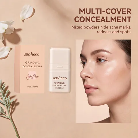 Gladstrijkende Hydraterende Concealer Boter Lichte Huidskleur Langdurige Gezichtsmake-up Basiscrème Voor Donkere Kringen
