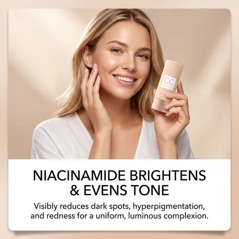Crema con Color CC Serum Natural Con Niacinamida Corrección de Color Base Iluminadora Corrector para Base de Rostro Suave