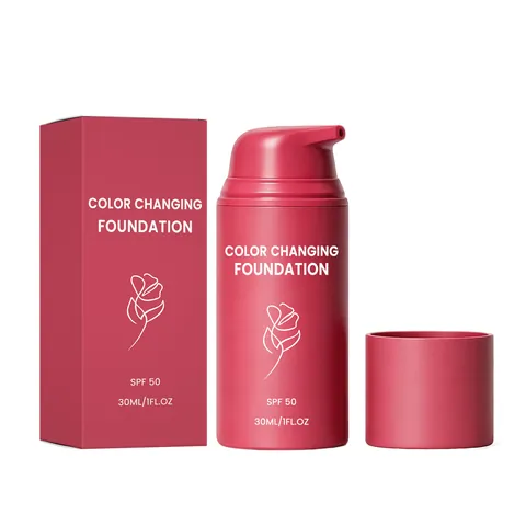 Color Changing Foundation SPF 50 Natural Finish Lightweight Liquid Concealer For Women Daily Face Makeup Long Lasting