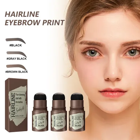 EELHOE Haarlijn Wenkbrauw Schaduwstempel Waterdicht Langdurig Snel Vullen Sponsapplicator Voor Dames Heren Dunner Wordend Haar Decor