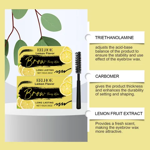 EELHOE Lemon Brow Styling Wax Natural Long Lasting Waterproof Smudge-proof Eyebrow Fixing Paste With Brush For Brow Care
