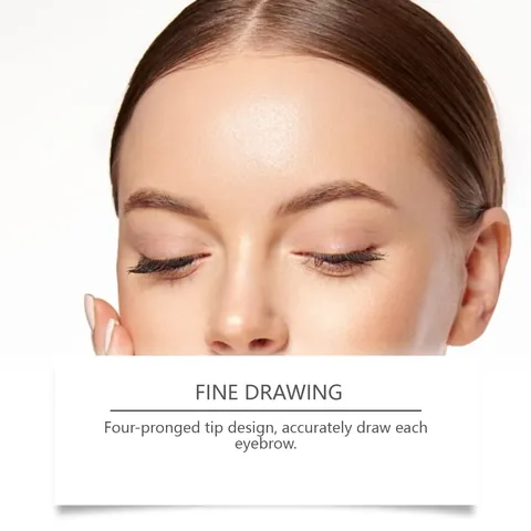 ZEPHOCO Brown 4-Tip Liquid Eyebrow Pen Waterproof Long Lasting Microblading Effect Brow Pencil For Women Eye Makeup