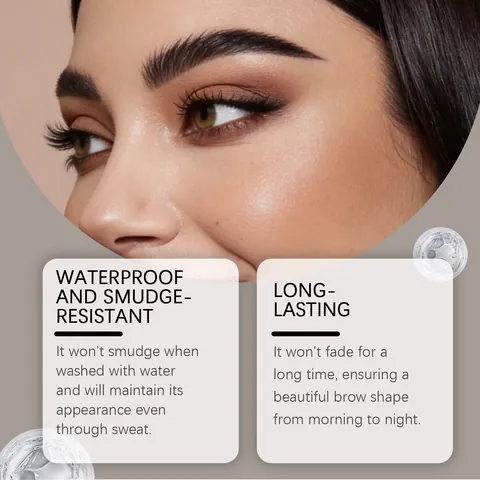 Zephoco Natural Black Dual-Ended Eyebrow Pencil Waterproof Long Lasting Hair-like Strokes Stereoscopic Eye Makeup Tool With Brush