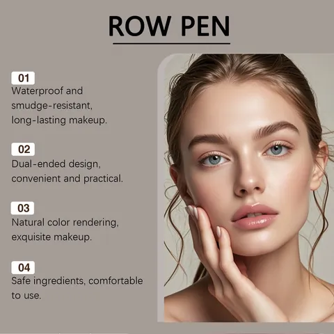 Zephoco Natural Wild Eyebrow Pencil Dark Brown Double Ended Liquid Eyebrow Pen With Spiral Brush Waterproof Long Lasting