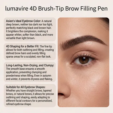 4D Waterproof Eyebrow Pencil Smudge Proof Long Lasting Natural Hair Like Strokes Double Ended Eye Brow Pen With Brush Women Makeup