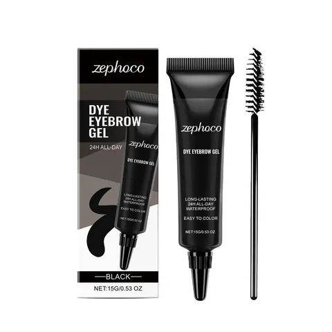 Zephoco Waterproof Long Lasting Eyebrow Gel Smooth Smudge Proof Eye Brow Cream With Brush Natural Eye Makeup For Women
