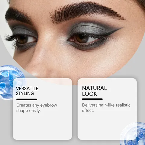 Zephoco Hair-Like Eyebrow Makeup Set Gray Brow Pomade Liquid Eyebrow Pen Eyeliner With Brow Brush For Natural Long-Lasting Eye Contour