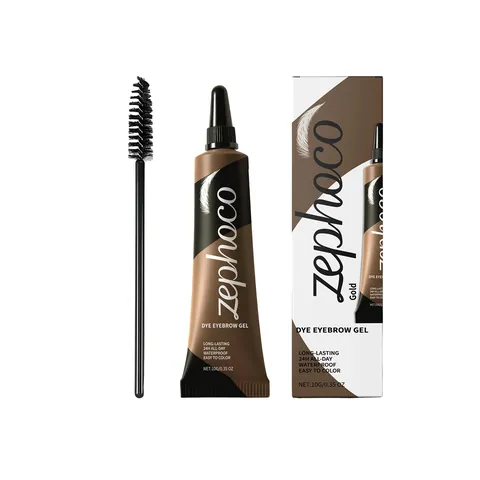 Zephoco Gel Sopracciglia Colorante Oro Impermeabile Lunga Durata Set Gel Sopracciglia a Strappo Con Pennello Trucco Naturale