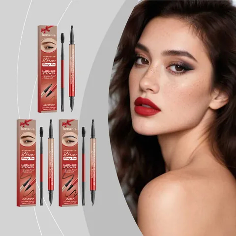 4D Waterproof Eyebrow Pencil Smudge Proof Long Lasting Natural Hair Like Strokes Double Ended Eye Brow Pen With Brush Women Makeup