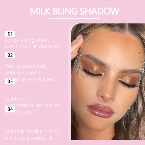 ZEPHOCO Flüssiger Glitzer Lidschatten Champagner Gold Schimmer Perle Flüssig Lidschatten Wasserfest Langanhaltendes Augen Make-up