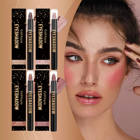 EELHOPE Matte Creamy Eyeshadow Stick Long Lasting Waterproof Shimmer Brown Rose Gold Pink Golden Yellow Eye Makeup Stick Pen