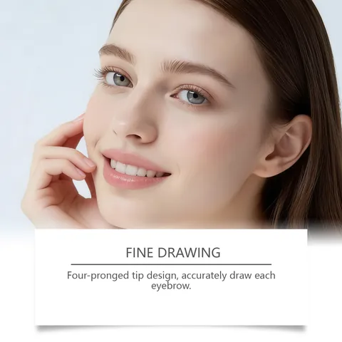 Zephoco Waterproof Liquid Eyebrow Pencil 4 Claws Microblade Brow Pen Light Brown Long Lasting Smudge Proof Eye Makeup Tool