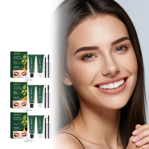 Zephoco Plant Extract Eyebrow Eyelash Tinting Cream Waterproof Long Lasting Natural Brows Lashes Dyeing Tool For Women Makeup