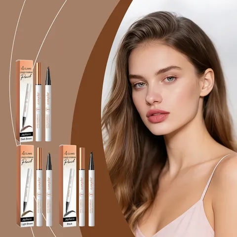 Zephoco Waterproof 4 Prong Liquid Eyebrow Pencil Natural Microblade Effect Sweatproof Long Lasting Makeup Pen For Women