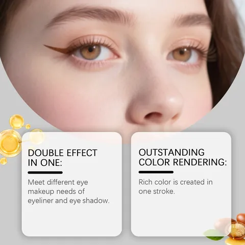 Zephoco 2 In 1 Eyeliner Eyeshadow Pen Waterproof Sweatproof Long Lasting Shimmer Matte Eye Makeup Pencil With Sponge Blender