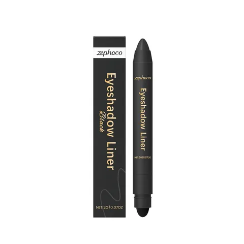 Black 2-in-1 Eyeshadow Eyeliner Pencil Waterproof Long-lasting Smudge-proof Smooth Dual-ended Eye Makeup Pen For Women 2g