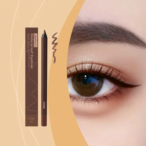 ZEPHOCO Stone Brown Waterproof Eyeliner Pencil Smudge-Proof Long-Lasting Natural Smooth Professional Eye Makeup Tool For Women Beauty