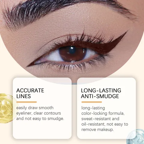 ZEPHOCO Stone Brown Waterproof Eyeliner Pencil Smudge-Proof Long-Lasting Natural Smooth Professional Eye Makeup Tool For Women Beauty