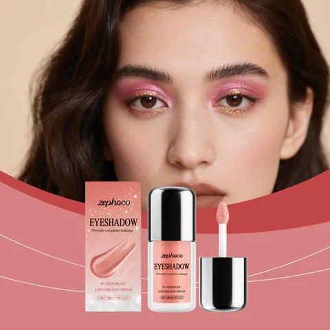 Zephoco Glitter Liquid Eyeshadow Shimmer Waterproof Smudge Proof Fast Drying Long Lasting Eye Makeup For Women Daily Use