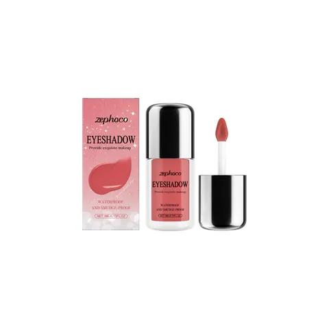 Zephoco Waterproof Smudge-proof Shimmer Liquid Eyeshadow Peach Pink Glow Long-lasting Glitter Eye Makeup for Women