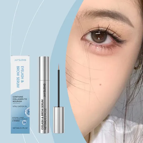JAYSUING Wimpernwachstumsserum Natürlicher Augenbrauenverstärker Pflegendes Kollagen Rizinusöl Wimpernbehandlung Dickeres Längeres Wimpernserum