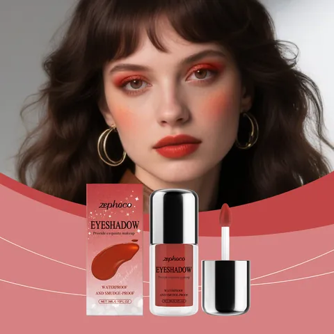 Zephoco Glitter Red Liquid Eyeshadow Waterproof Smudge-proof Long Lasting Shimmer Eye Makeup For Party Women Cosmetic
