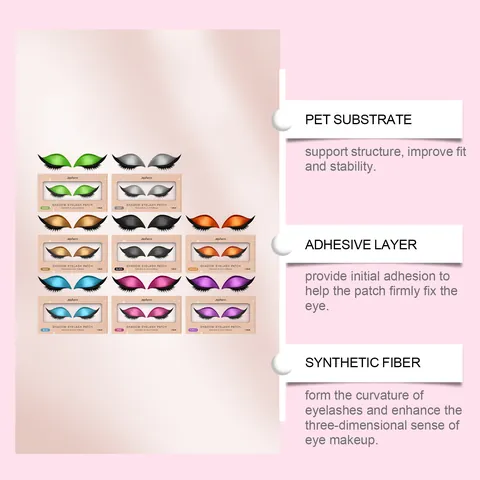 Patch Ombretto Ciglia Glitter Adesivi Ombretto Pezzo Unico Con Ciglia Finte Per Trucco Rapido Donna Bellezza Patch Cosmetico Occhi Portatile